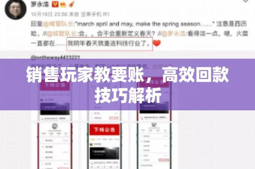销售玩家教要账，高效回款技巧解析