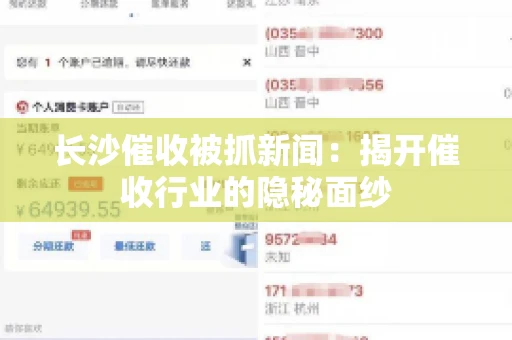 长沙催收被抓新闻：揭开催收行业的隐秘面纱