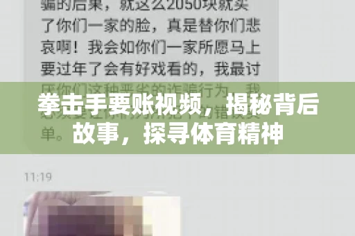 拳击手要账视频，揭秘背后故事，探寻体育精神