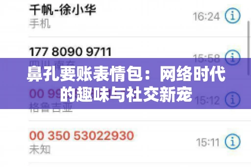 鼻孔要账表情包:网络时代的趣味与社交新宠 鼻孔要账表情包:网络时代的趣味与社交新宠