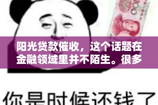 阳光贷款催收，这个话题在金融领域里并不陌生。很多人在贷款过程中，都可能遇到催收的情况。那么，阳光贷款催收是哪个公司呢？今天，我们就来聊聊这个话题。
